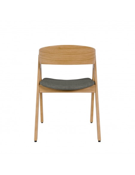 Cadeira nórdica Lazuli, tela, carvalho