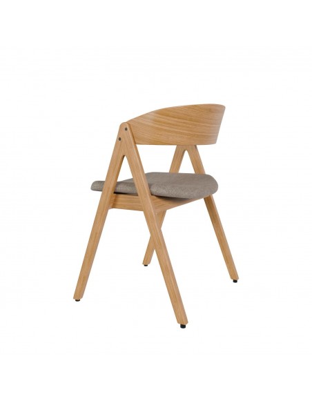 Cadeira nórdica Lazuli, tela, carvalho