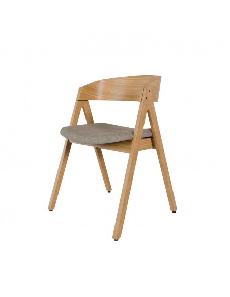 Silla nórdica Lazuli, tela, roble