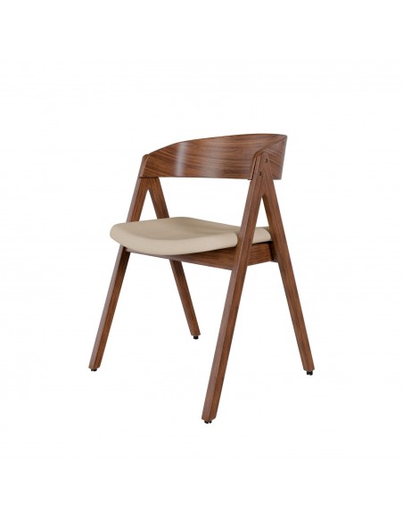 Cadeira nórdica Lazuli, tela, nogueira