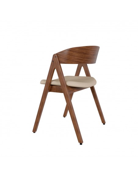 Cadeira nórdica Lazuli, tela, nogueira