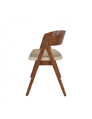 Cadeira nórdica Lazuli, tela, nogueira