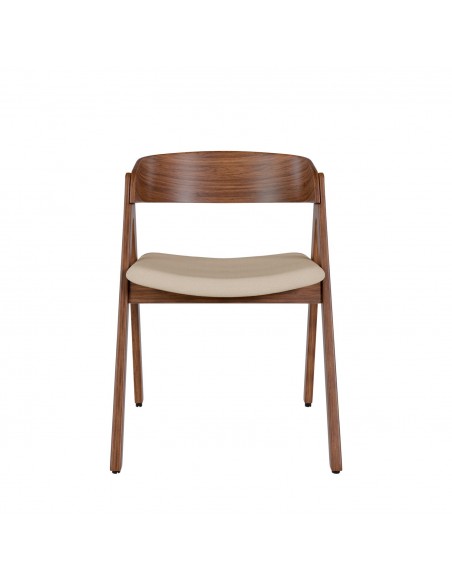 Cadeira nórdica Lazuli, tela, nogueira