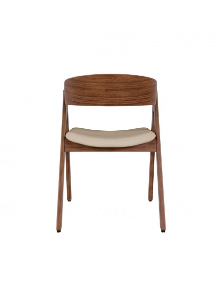 Cadeira nórdica Lazuli, tela, nogueira