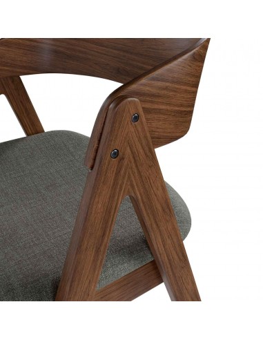 Silla nórdica Lazuli, tela, nogal