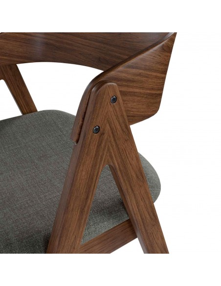 Silla nórdica Lazuli, tela, nogal