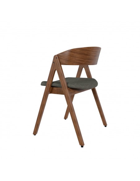 Cadeira nórdica Lazuli, tela, nogueira