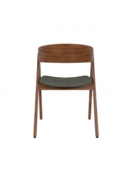Silla nórdica Lazuli, tela, nogal