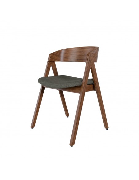 Silla nórdica Lazuli, tela, nogal