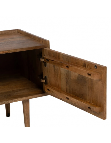 Mueble TV Mailen 150 x 40, 2 puertas y 2 huecos, madera de mango.