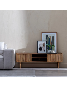 Mueble TV Mailen 150 x 40, 2 puertas y 2 huecos, madera... 2