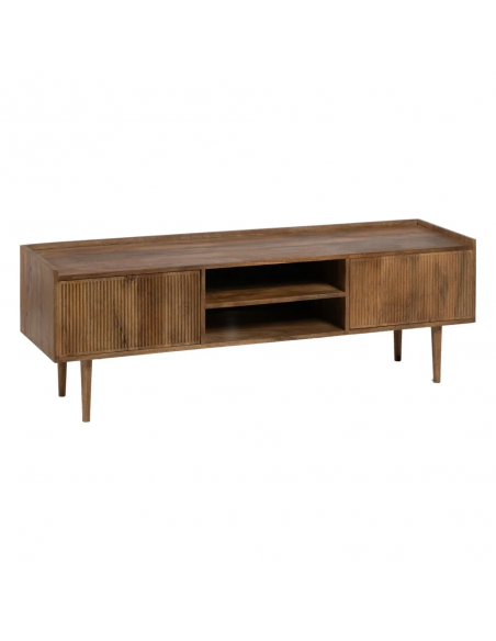 Mueble TV Mailen 150 x 40, 2 puertas y 2 huecos, madera de mango.