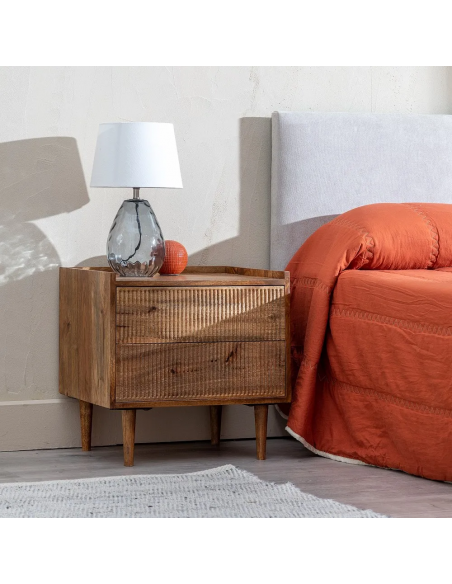 Mesita de noche Mailen 50 x 40 en madera de mango