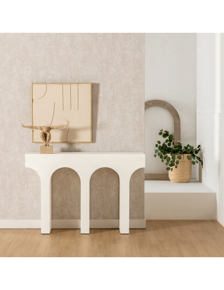 Console mediterrâneo Aiguablava 120 x 30, MDF branco