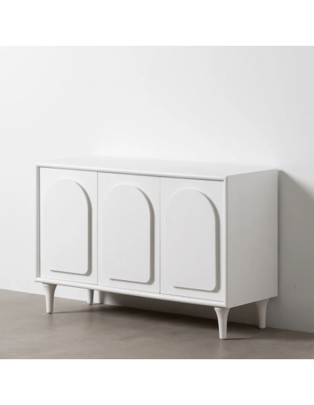 Aparador mediterrâneo Aiguablava 120 x 40 cm em MDF branco