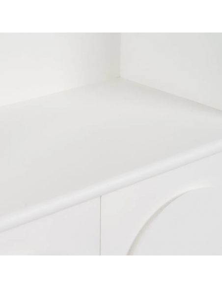 Aparador alto mediterrâneo Aiguablava 80 x 40 em MDF branco