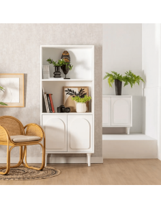 Aparador alto mediterráneo Aiguablava 80 x 40 de MDF blanco 2