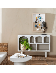 Aparador mediterráneo Aigua 120 x 38, MDF blanco 2