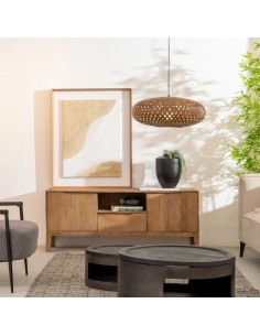 Mueble TV de lineas rectas SAM 150 x 40 de madera de mango 2