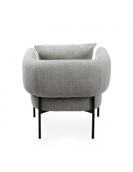 Butaca AGADIR de tejido tango y acero con acabado negro.