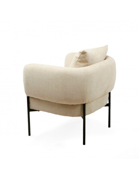 Butaca AGADIR de tejido tango y acero con acabado negro.