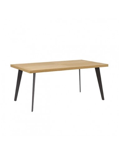 Mesa fija de comedor RANDY 140 x 90, chapada roble y metal negro