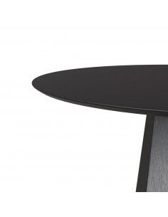 Mesa redonda TINA de Ø 120, chapado roble acabado negro. 2