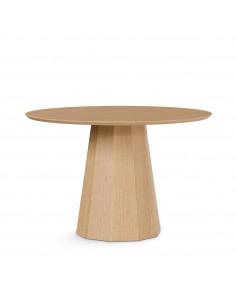 Mesa redonda TINA de Ø 120, folheado em carvalho.