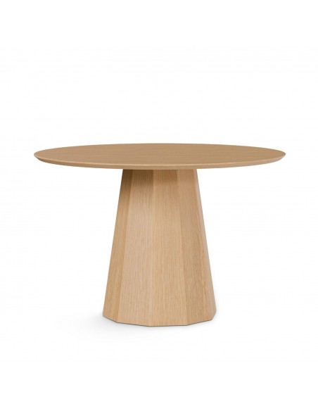 Mesa redonda TINA de Ø 120, folheado em carvalho.