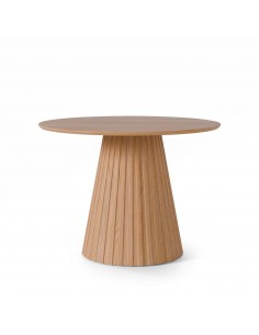 Mesa redonda NAYLA de Ø 100, chapada en roble.