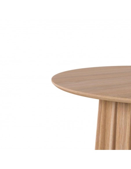 Mesa redonda LICIA de Ø100, chapa de roble natural.