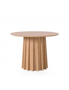 Mesa redonda LICIA de Ø100, chapa de roble natural.