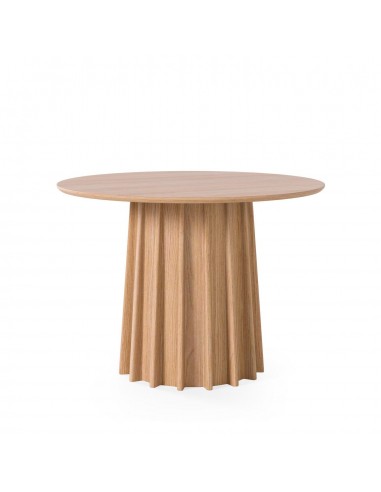 Mesa redonda LICIA de Ø100, folheada em carvalho natural.