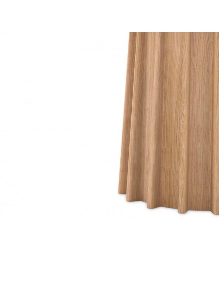 Mesa redonda LICIA de Ø100, folheada em carvalho natural.