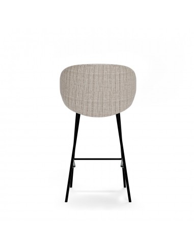 Taburete MINNA 65, de tejido Bora y metal negro.