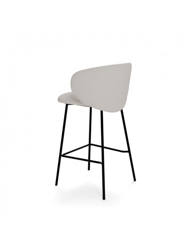 Taburete MINNA 65, de tejido Bora y metal negro.