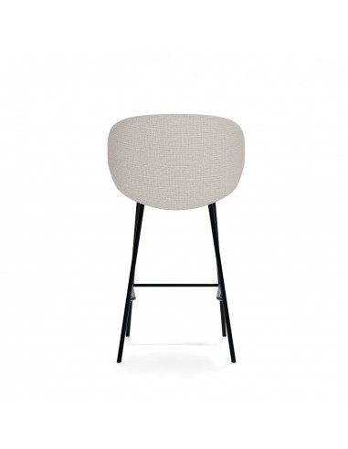 Taburete MINNA 65, de tejido Bora y metal negro.