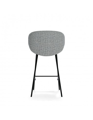 Taburete MINNA 65, de tejido Bora y metal negro.