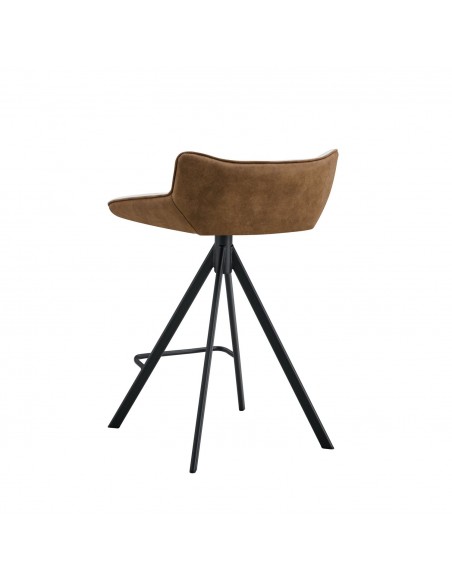 Taburete GARY 65, tejido combinado Bora/Suede y metal negro