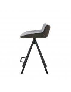 Taburete GARY 65, tejido combinado Bora/Suede y metal negro 2