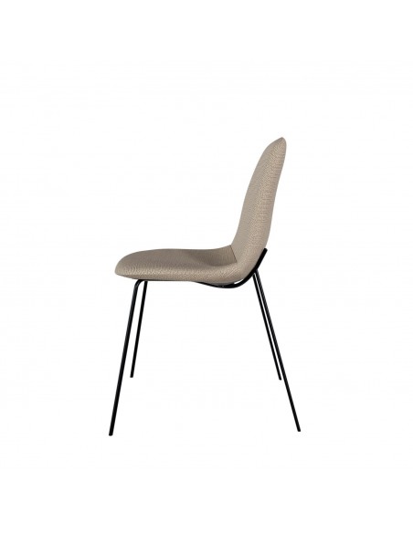 Silla minimalista AIMIN de tejido Tango y patas de metal en negro.