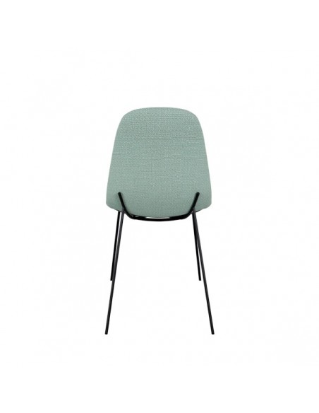 Silla minimalista AIMIN de tejido Tango y patas de metal en negro.