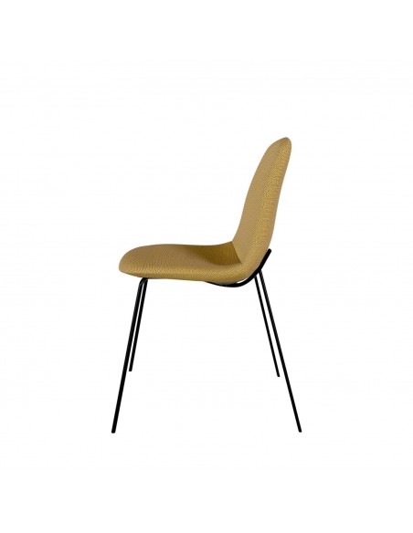 Silla minimalista AIMIN de tejido Tango y patas de metal en negro.