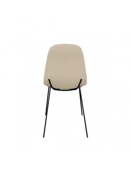 Cadeira minimalista AIMIN em tecido Tango e pernas em metal preto.