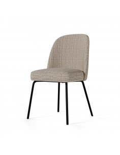 Silla de diseño ANOHA tejido Bora y patas de metal en negro.