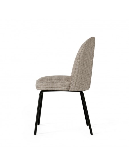 Silla de diseño ANOHA tejido Bora y patas de metal en negro.