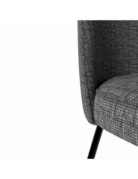 Silla de diseño ANOHA tejido Bora y patas de metal en negro.