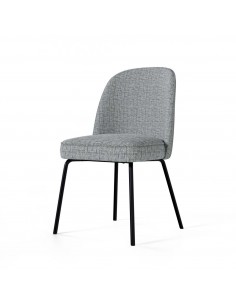 Silla de diseño ANOHA tejido Bora y patas de metal en negro. 2