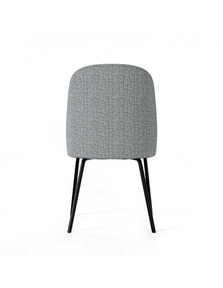 Cadeira de design ANOHA em tecido Bora e pernas em metal preto.