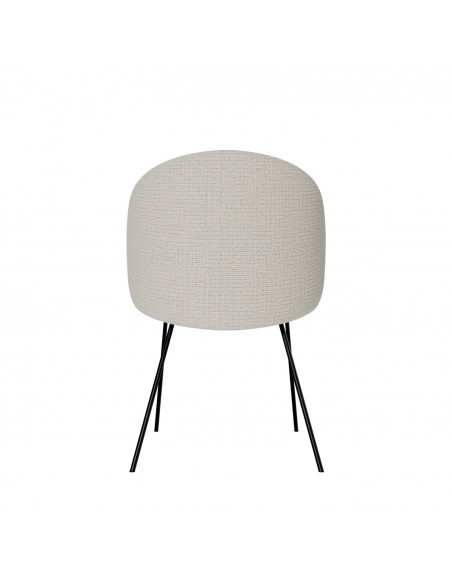 Silla de diseño con brazos MINNA tejido Bora y acero negro.